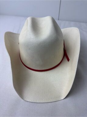 Men's Smithbilt "Long" Calgary Stampede Hat - White with Red Band